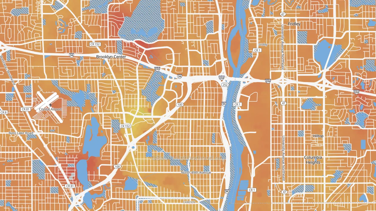 Transit Grade map of 55430, MN