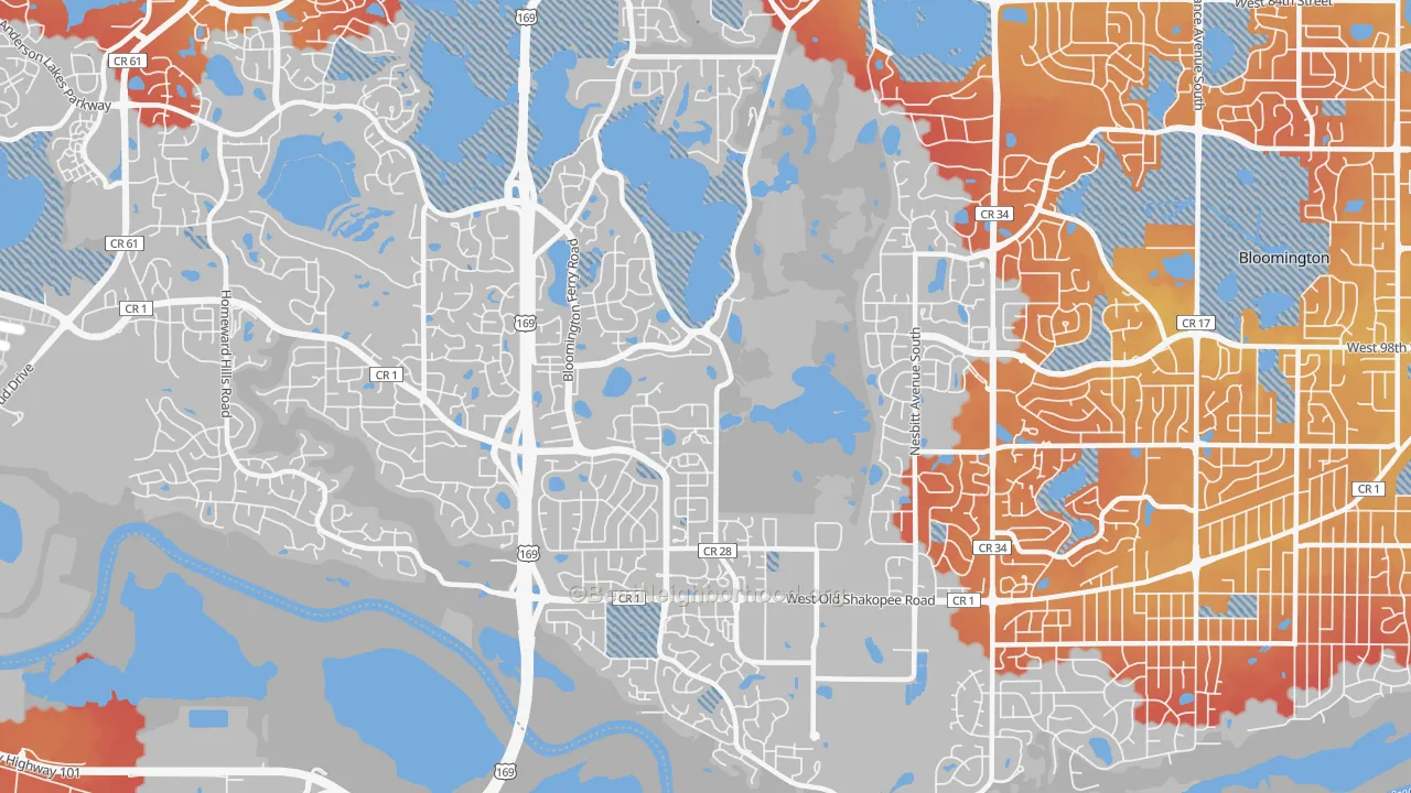 Transit Grade map of 55438, MN