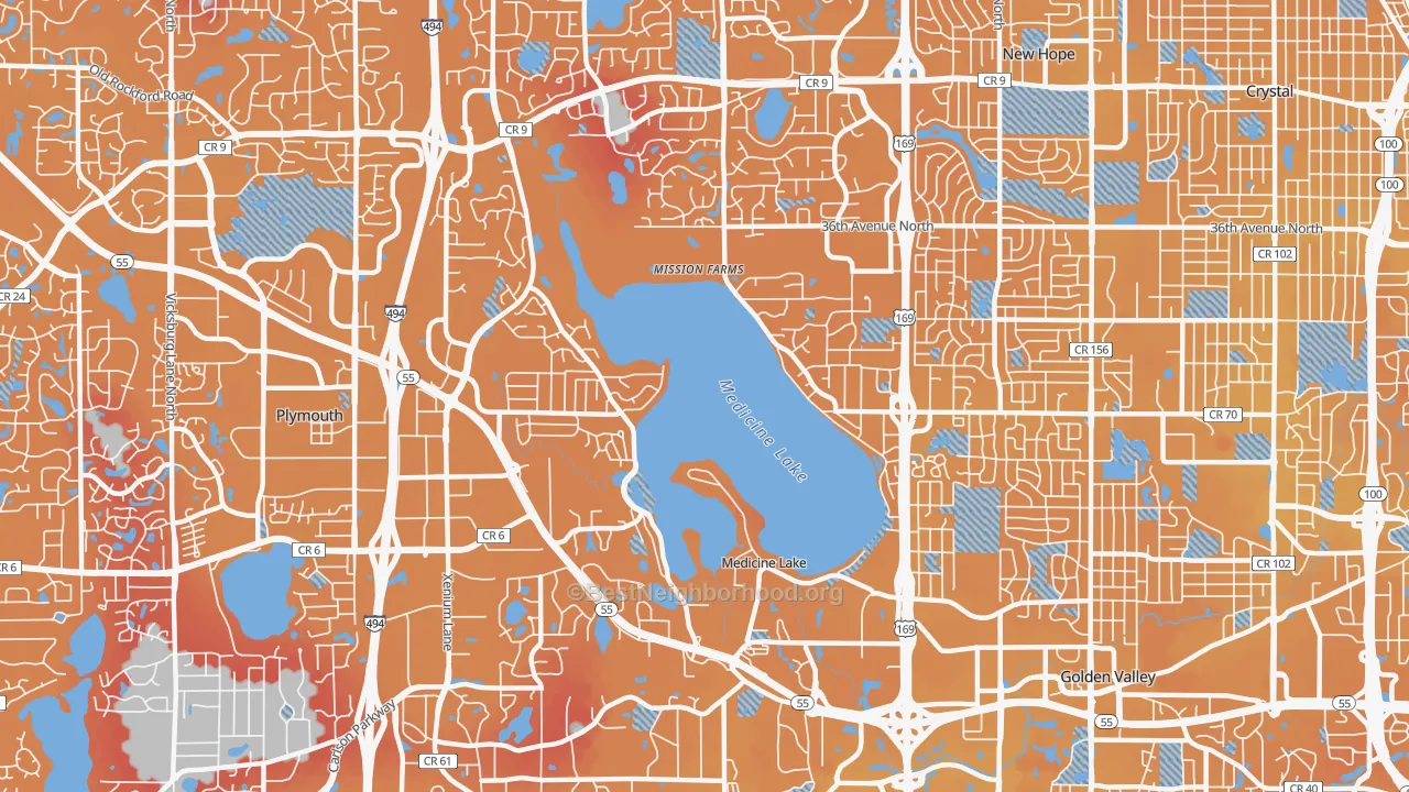 Transit Grade map of 55441, MN