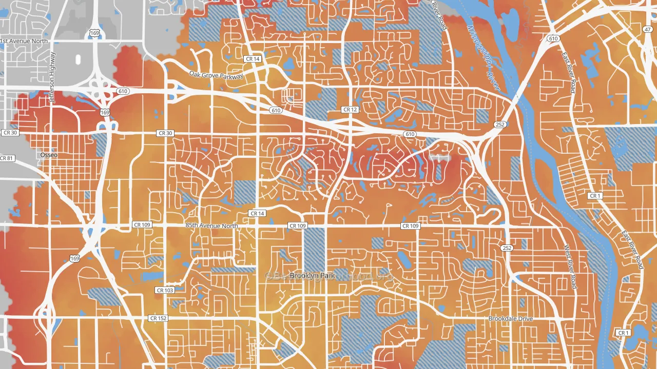 Transit Grade map of 55443, MN