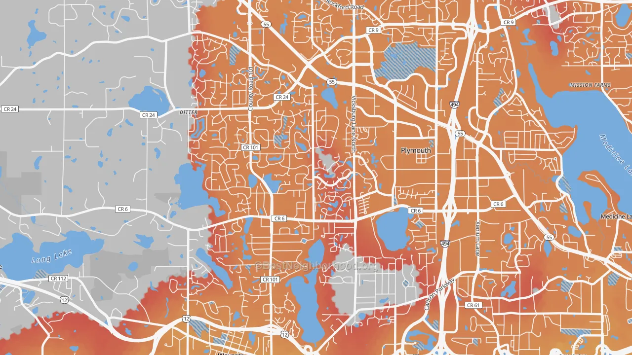 Transit Grade map of 55447, MN