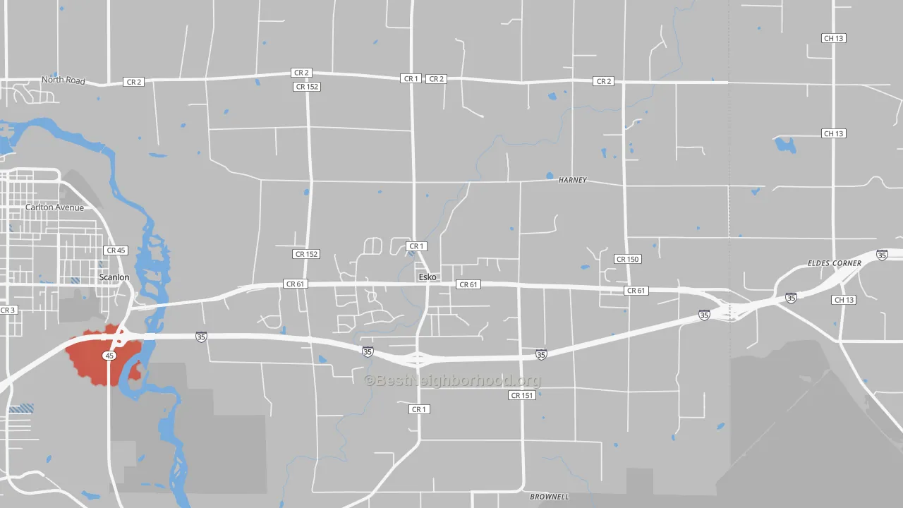 Transit Grade map of 55733, MN