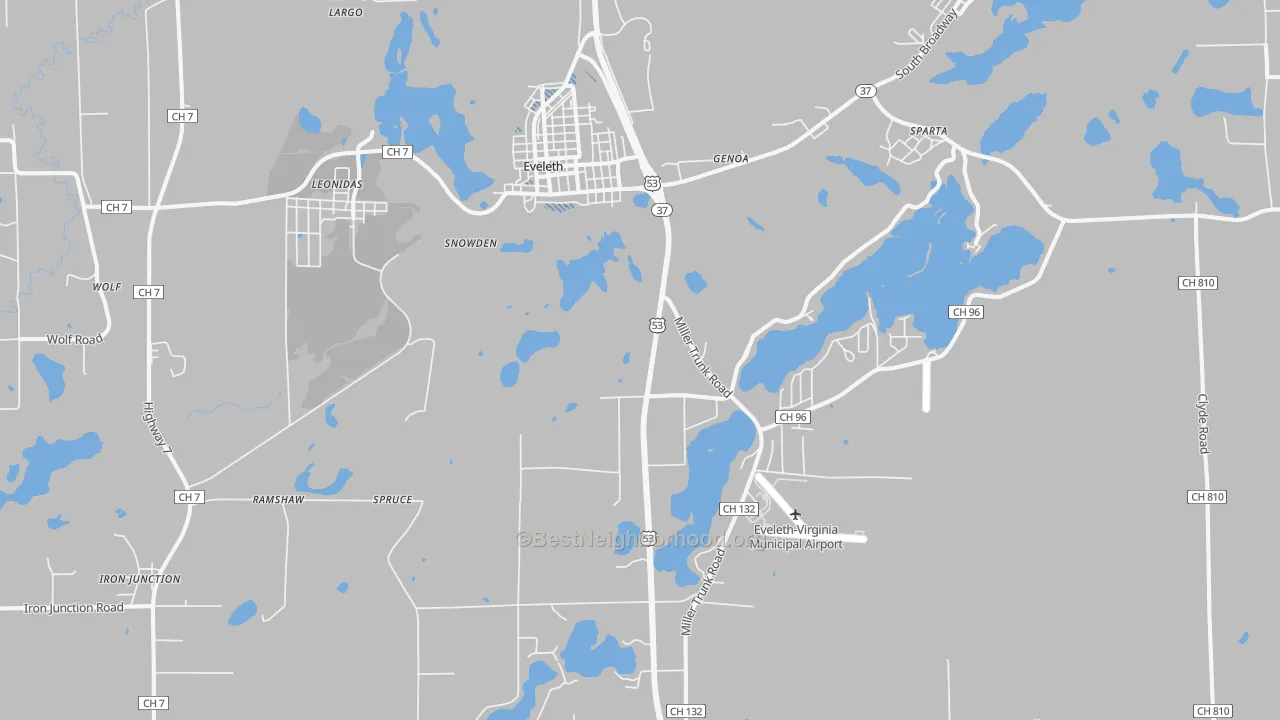 Transit Grade map of 55734, MN