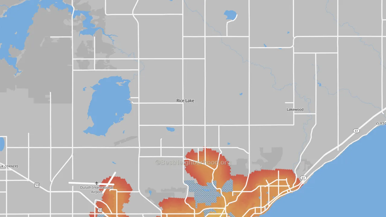 Transit Grade map of 55803, MN