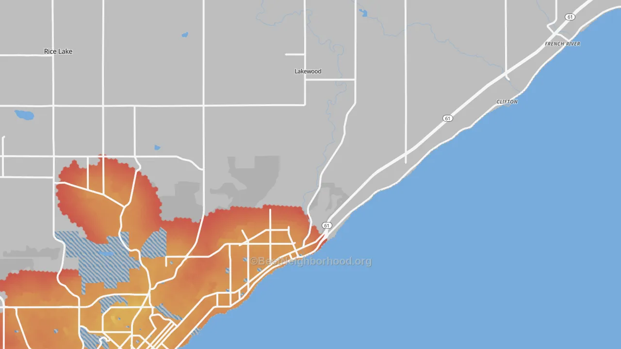 Transit Grade map of 55804, MN