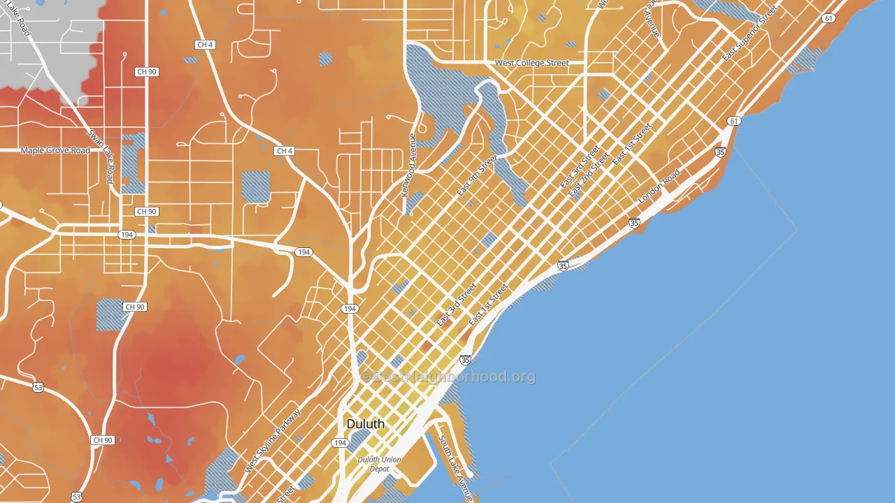 Transit Grade map of 55805, MN