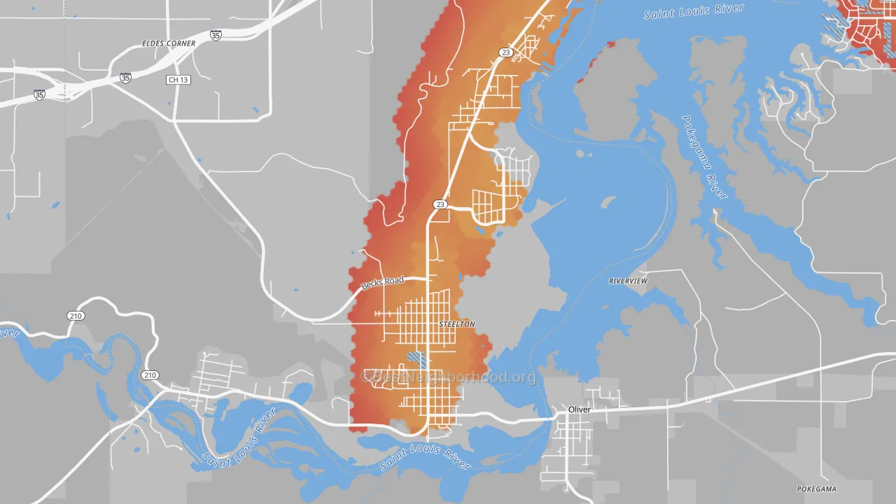 Transit Grade map of 55808, MN