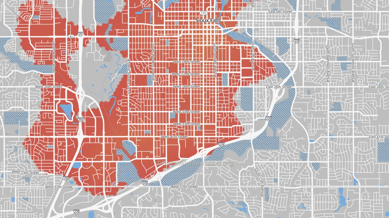 Transit Grade map of 57105, SD