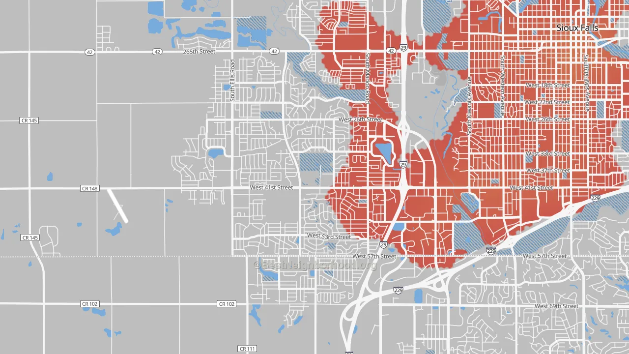 Transit Grade map of 57106, SD