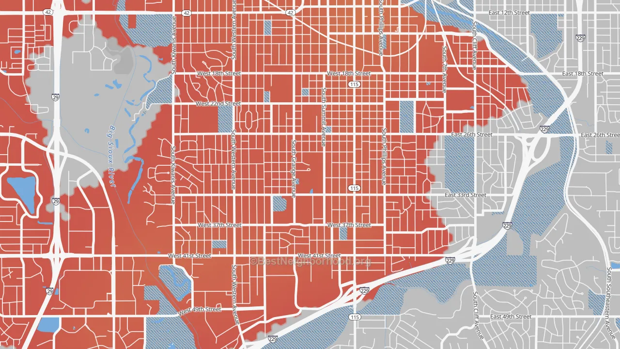Transit Grade map of 57197, SD
