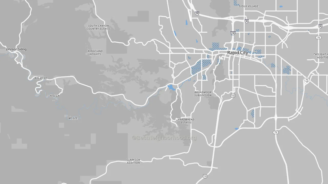 Transit Grade map of 57702, SD