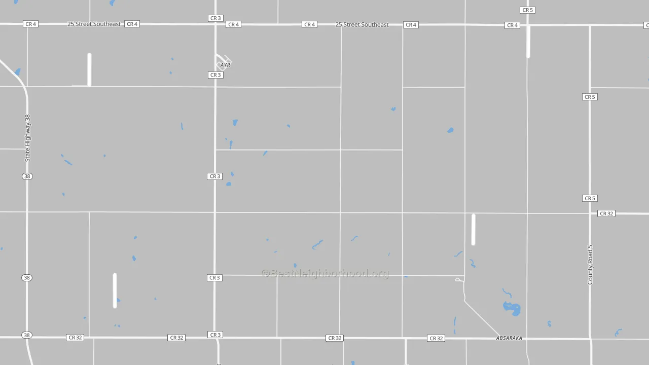 Transit Grade map of 58007, ND