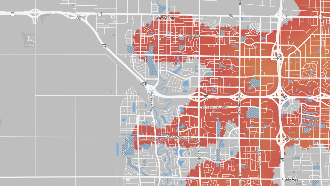 Transit Grade map of 58078, ND