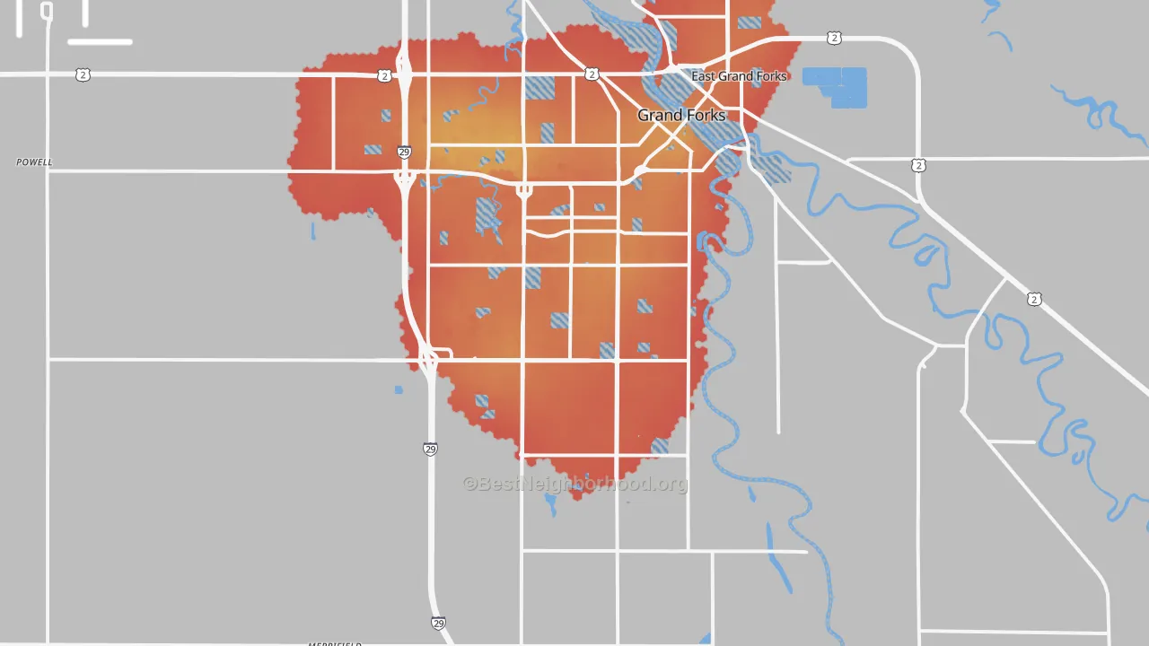Transit Grade map of 58201, ND