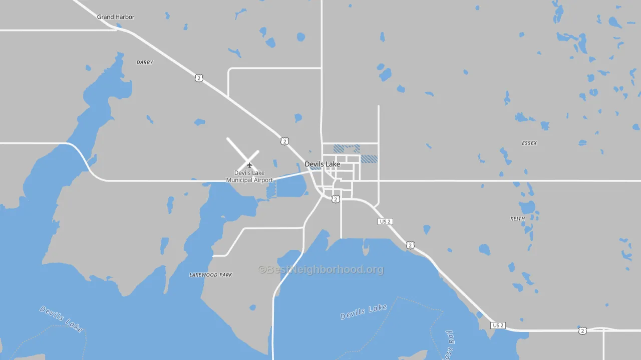 Transit Grade map of 58301, ND
