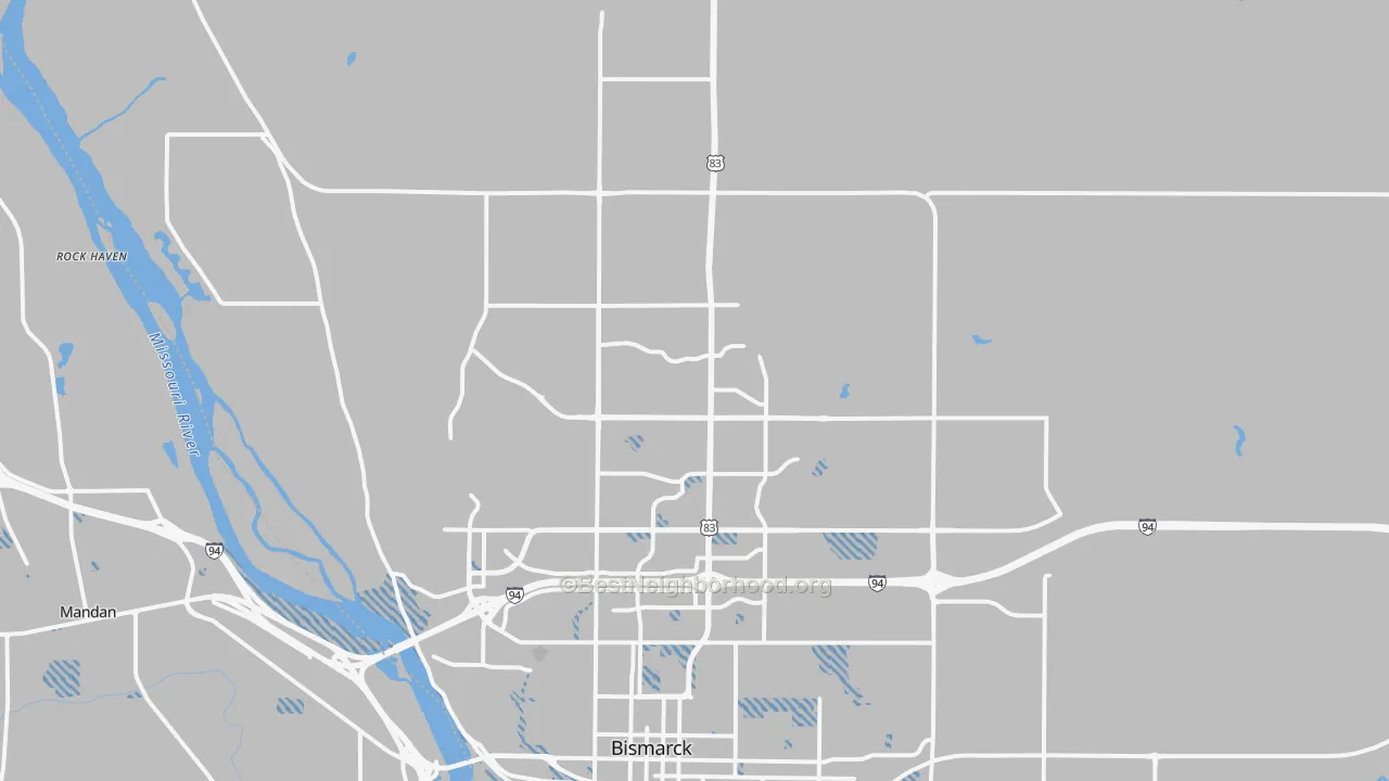 Transit Grade map of 58503, ND