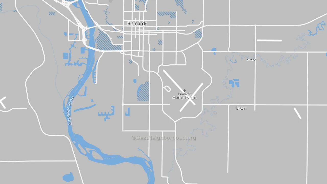 Transit Grade map of 58504, ND