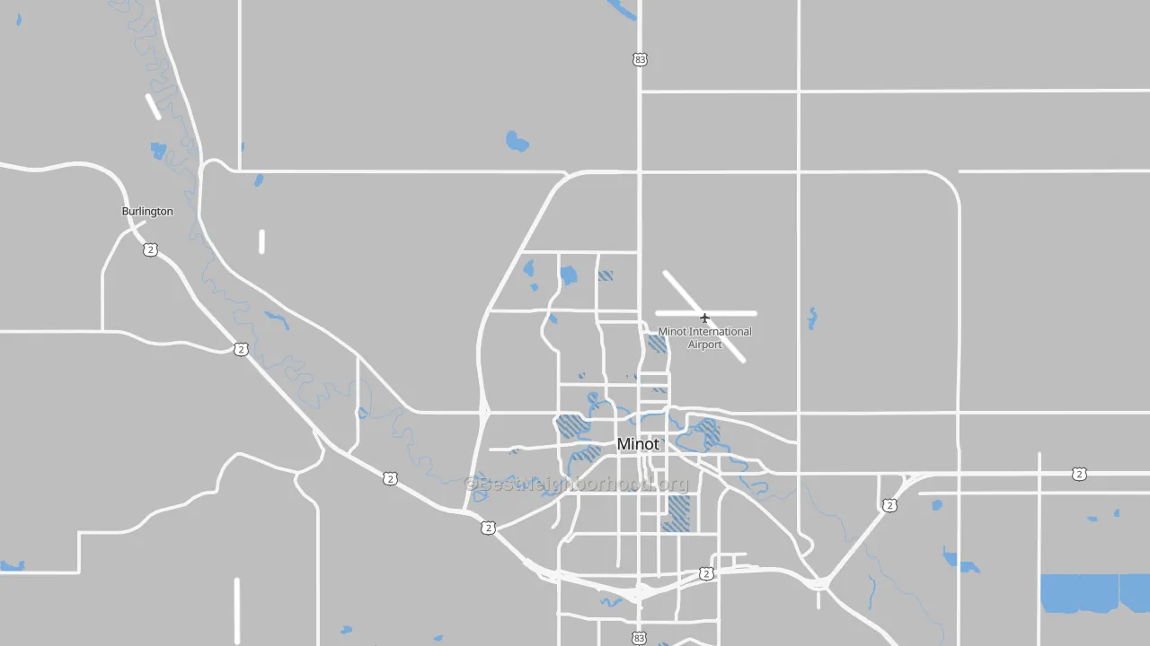 Transit Grade map of 58703, ND