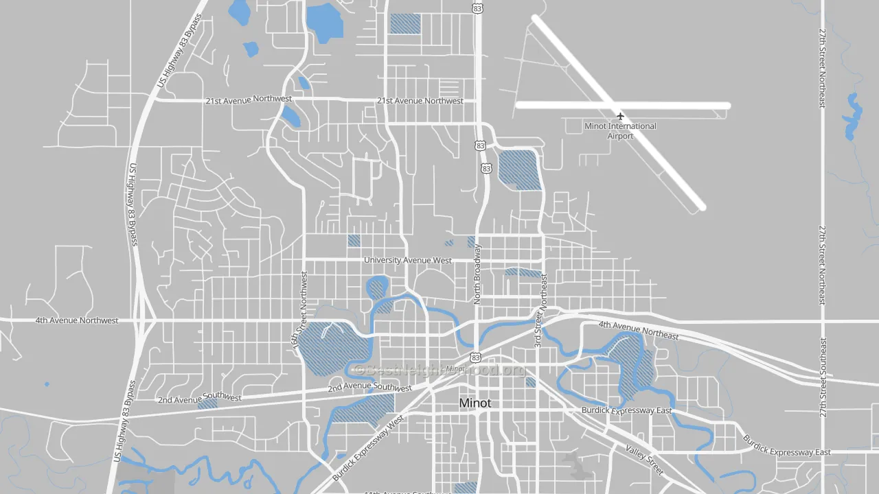 Transit Grade map of 58707, ND