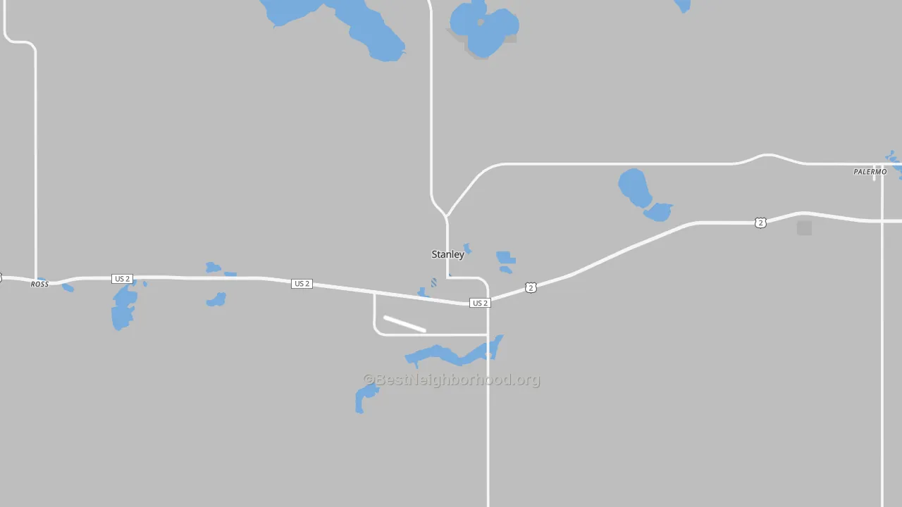Transit Grade map of 58784, ND
