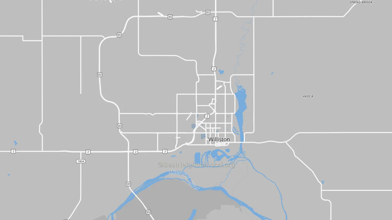 Transit Grade map of 58801, ND