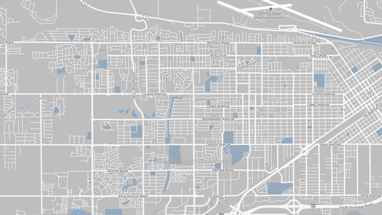 Transit Grade map of 59102, MT