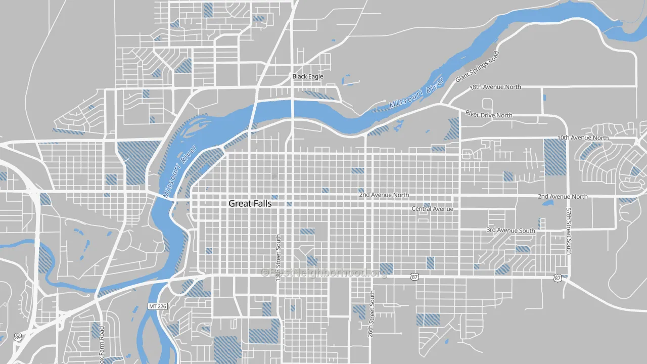 Transit Grade map of 59401, MT