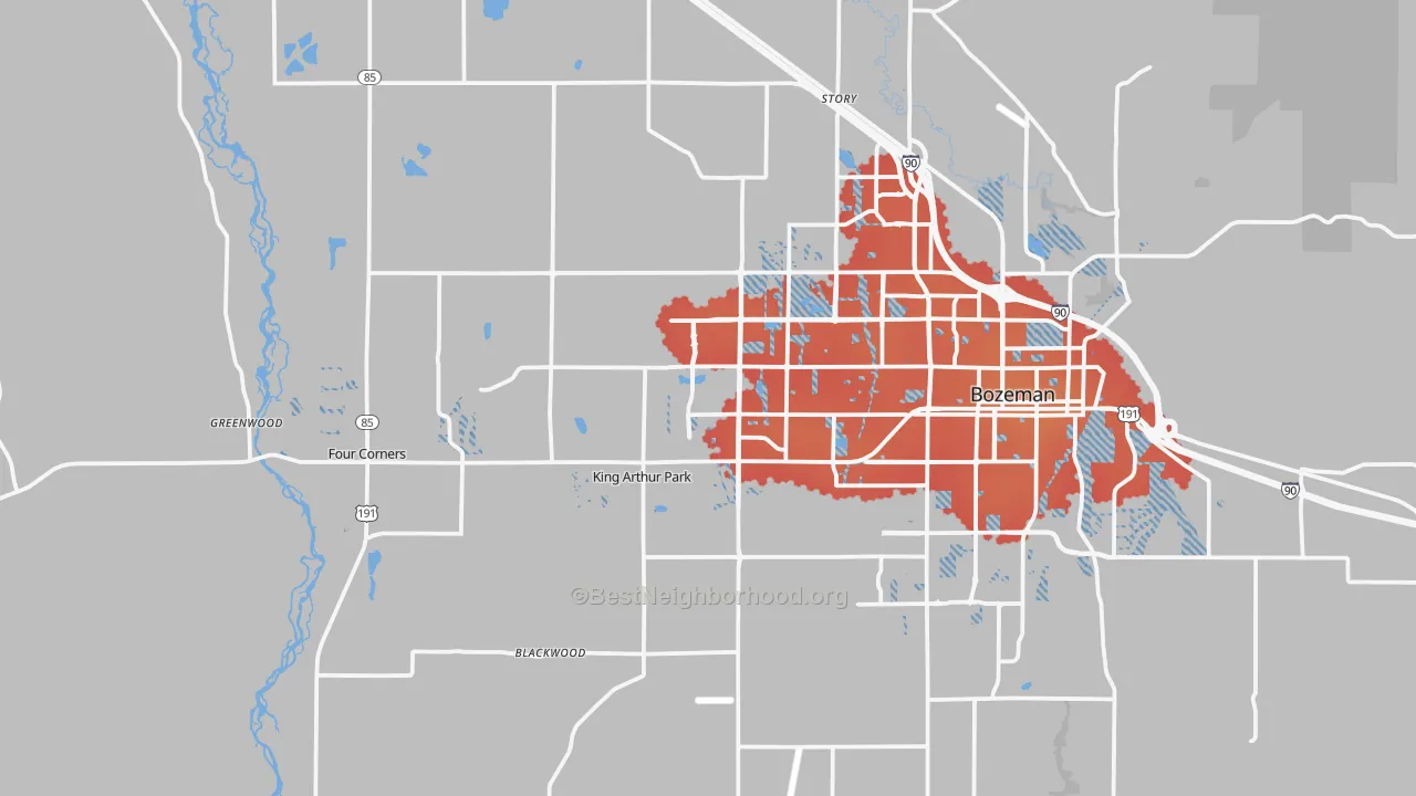 Transit Grade map of 59718, MT