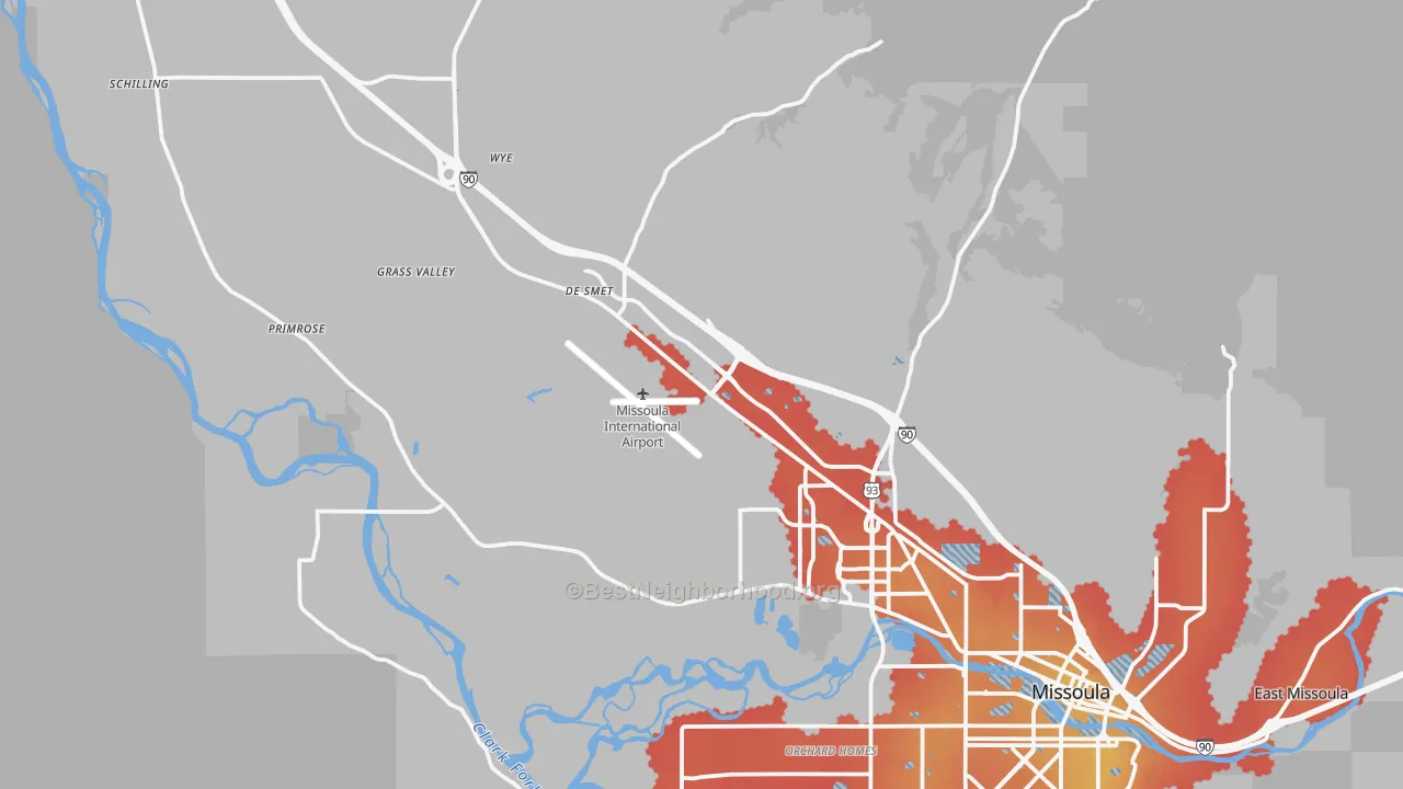 Transit Grade map of 59808, MT
