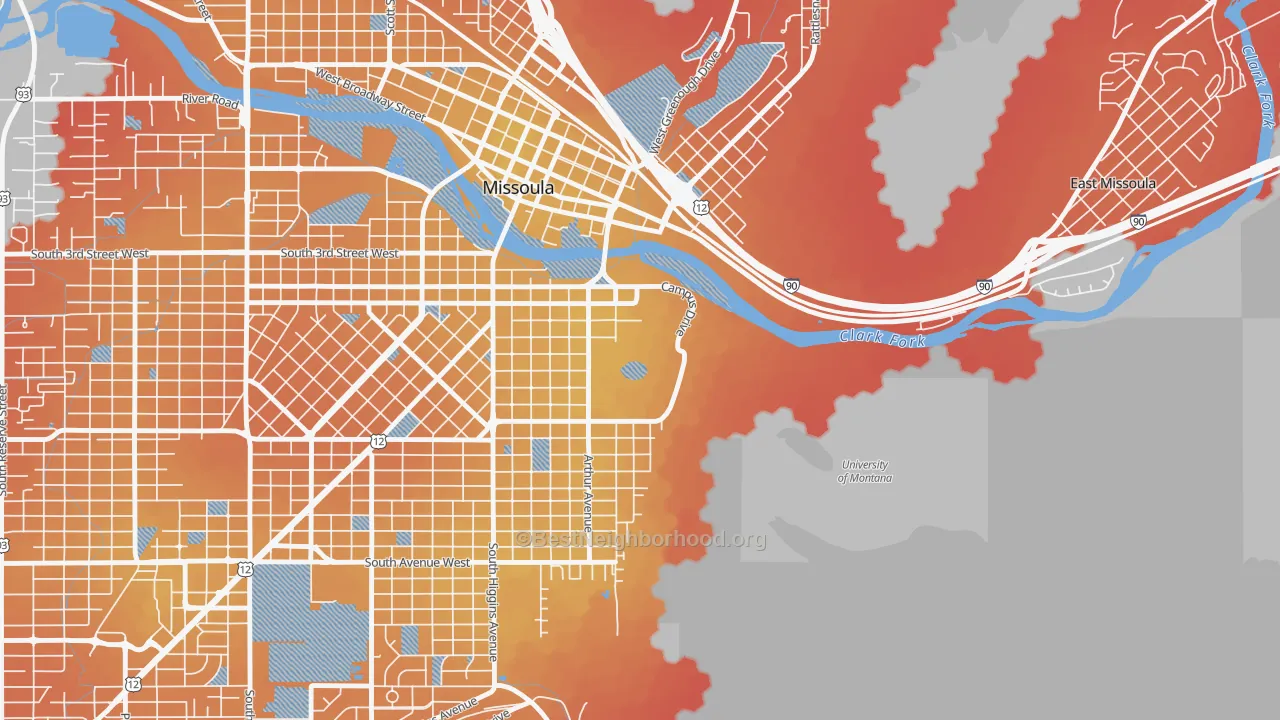 Transit Grade map of 59812, MT