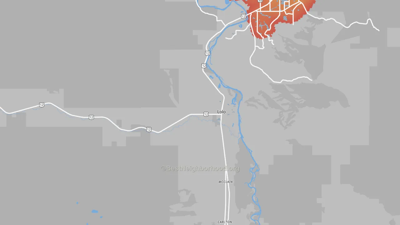 Transit Grade map of 59847, MT