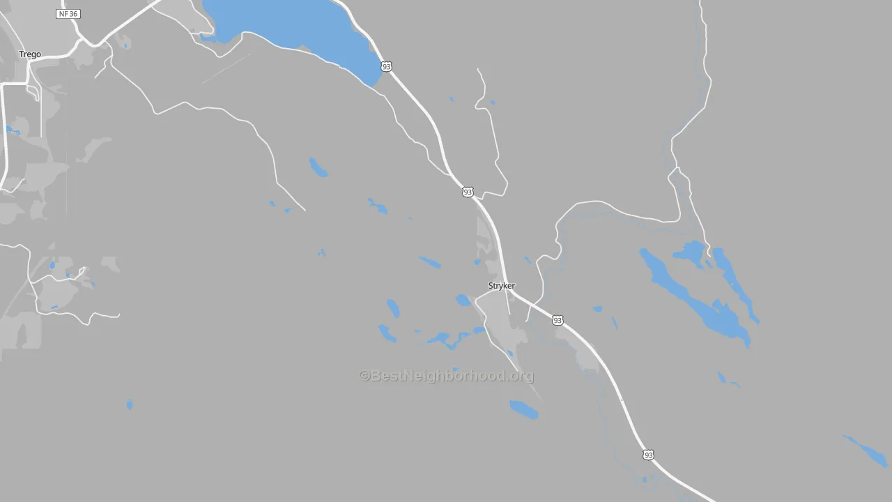 Transit Grade map of 59933, MT