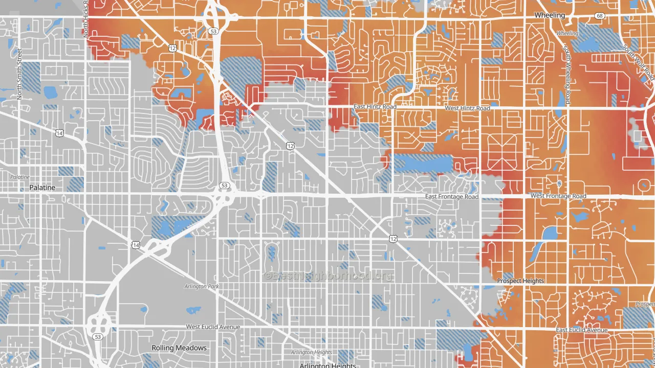 Transit Grade map of 60004, IL