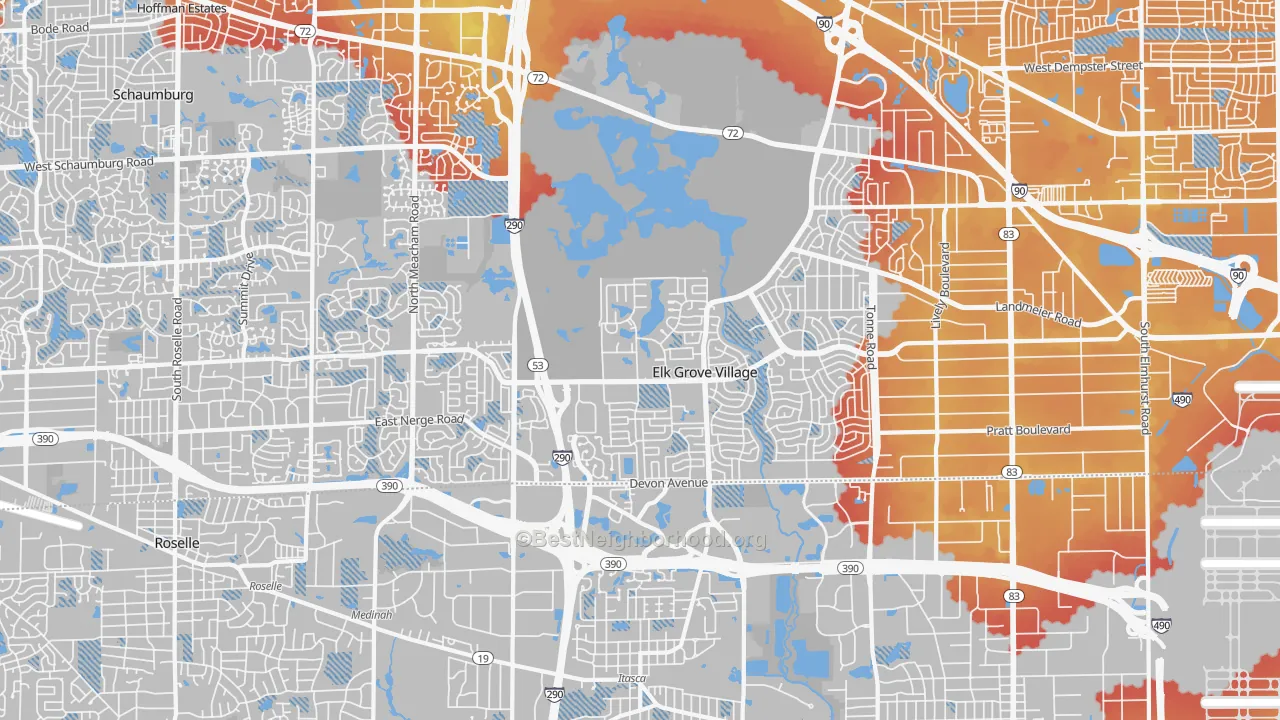 Transit Grade map of 60007, IL