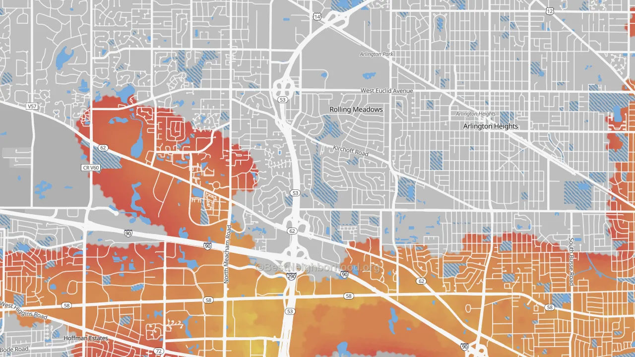 Transit Grade map of 60008, IL