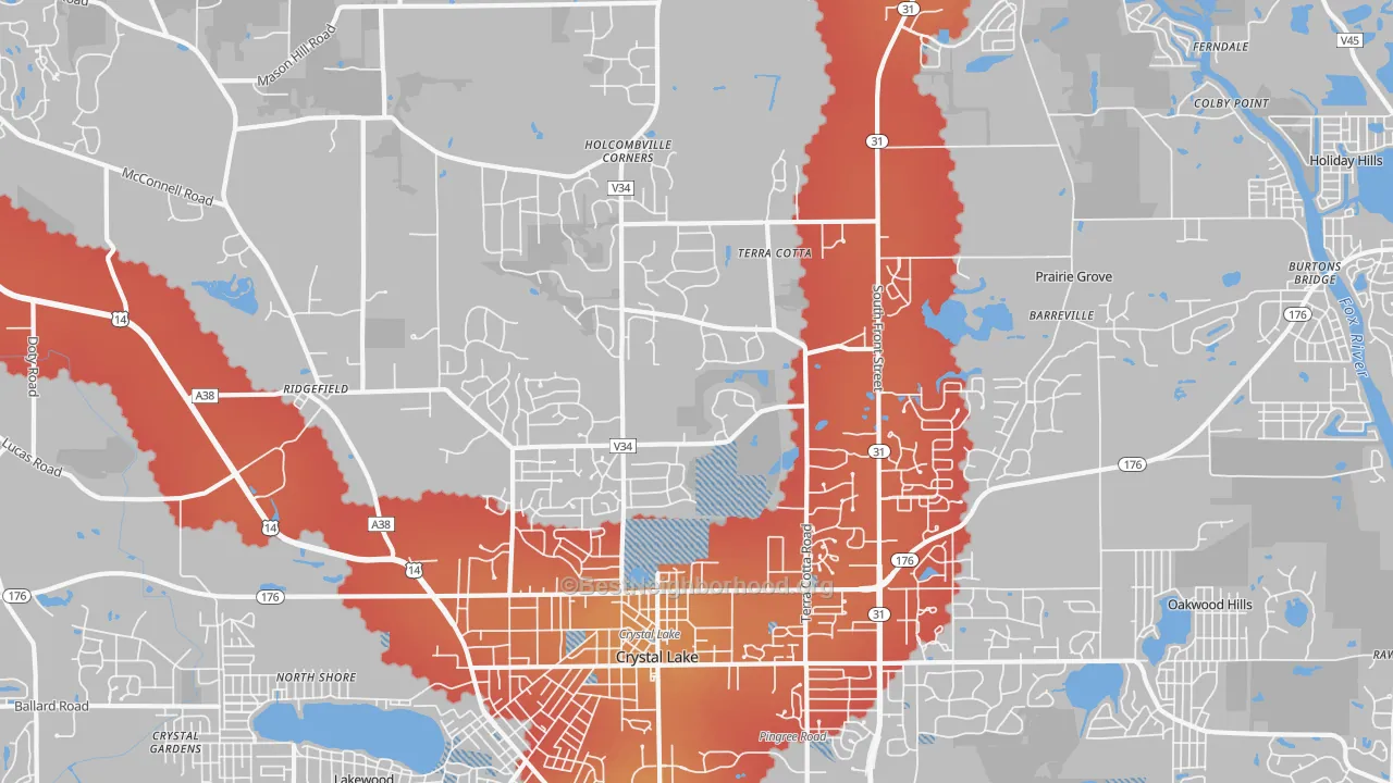 Transit Grade map of 60012, IL