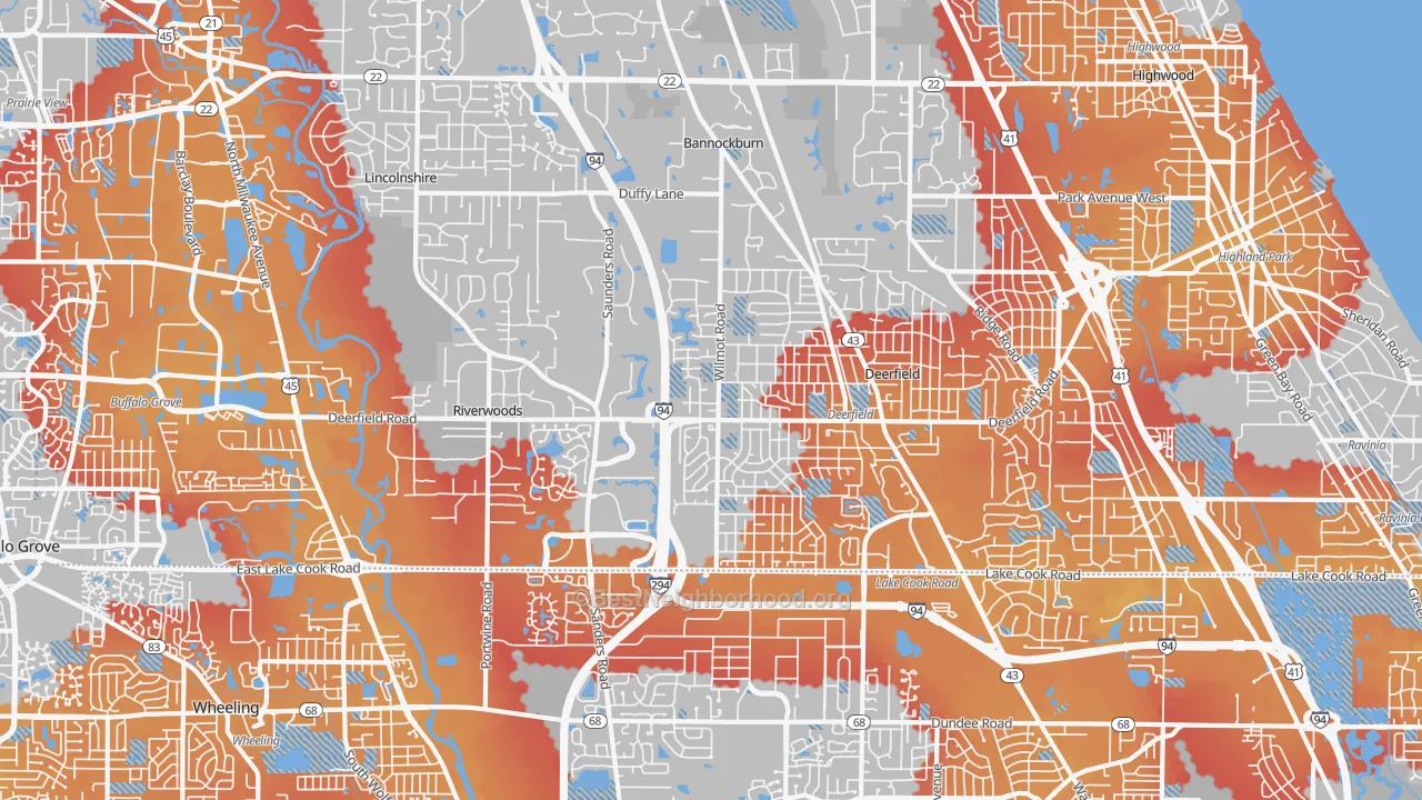 Transit Grade map of 60015, IL