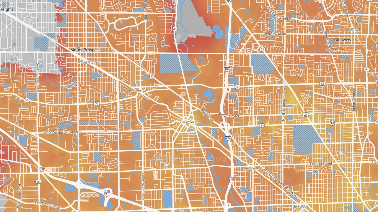 Transit Grade map of 60016, IL