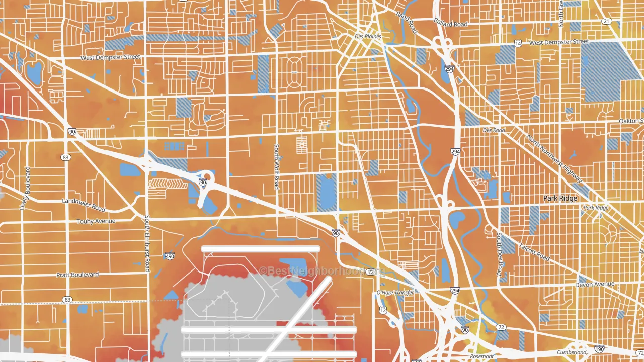 Transit Grade map of 60018, IL