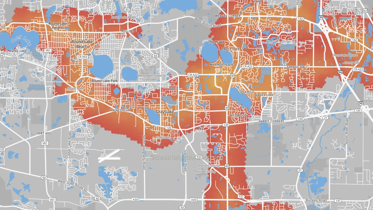 Transit Grade map of 60030, IL