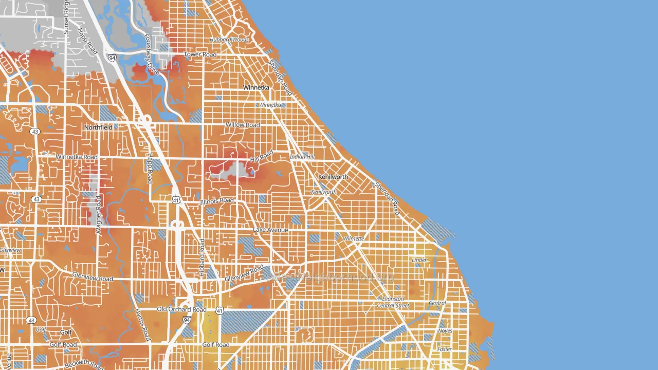 Transit Grade map of 60043, IL