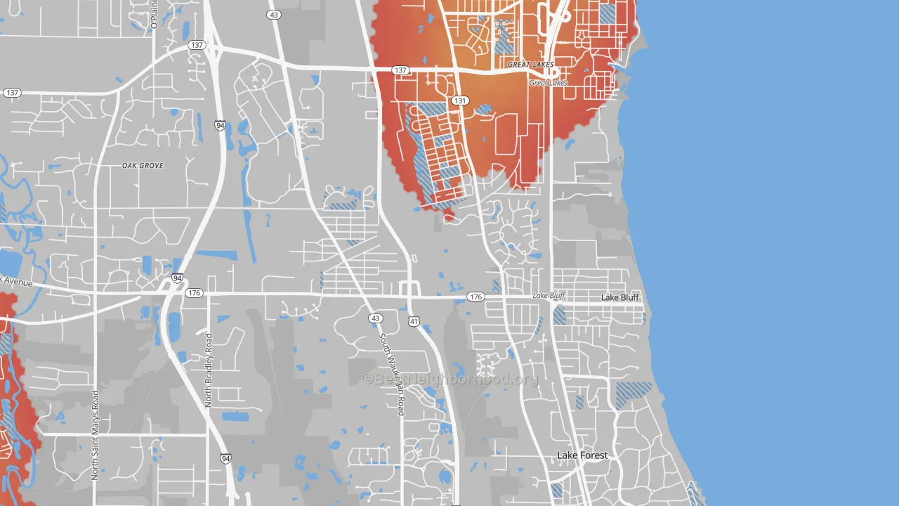 Transit Grade map of 60044, IL