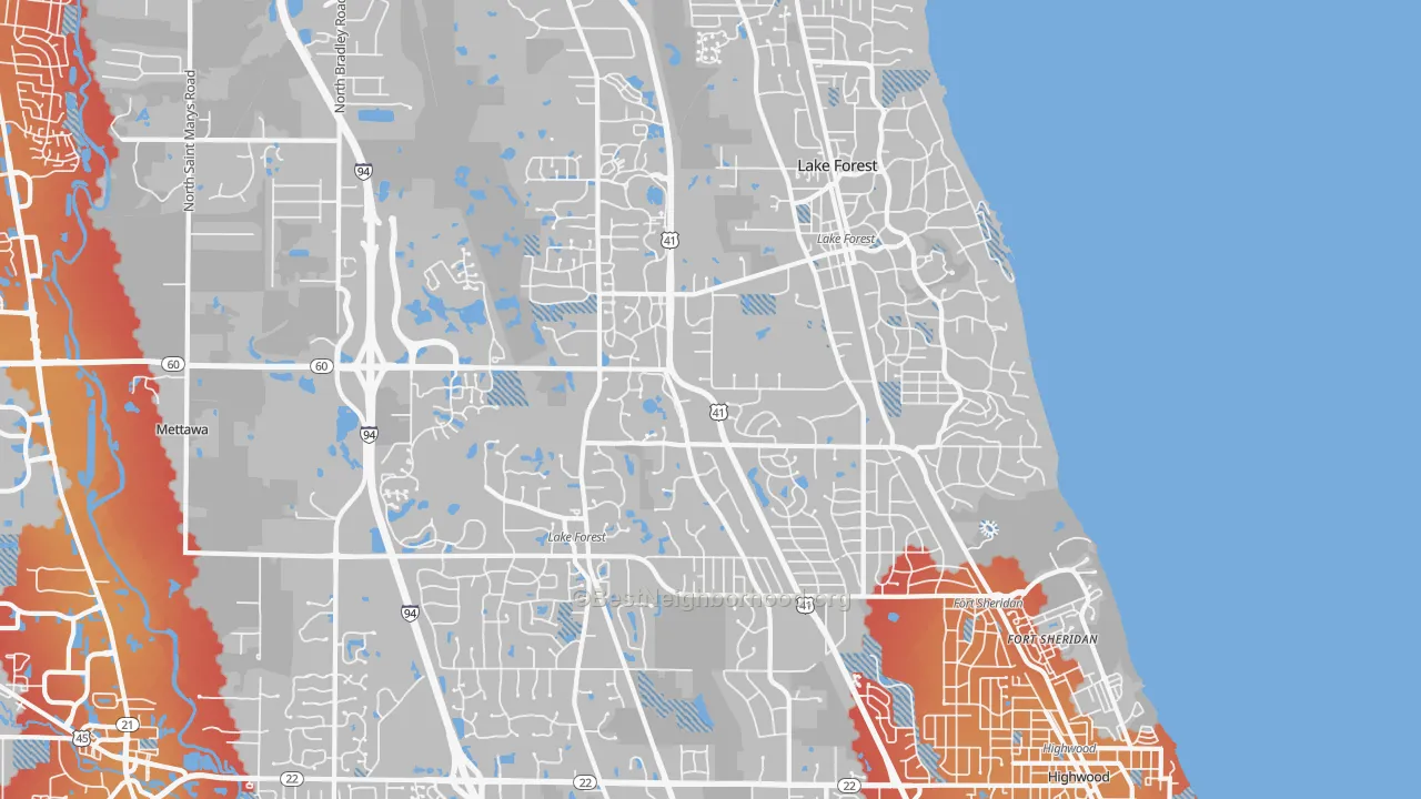Transit Grade map of 60045, IL