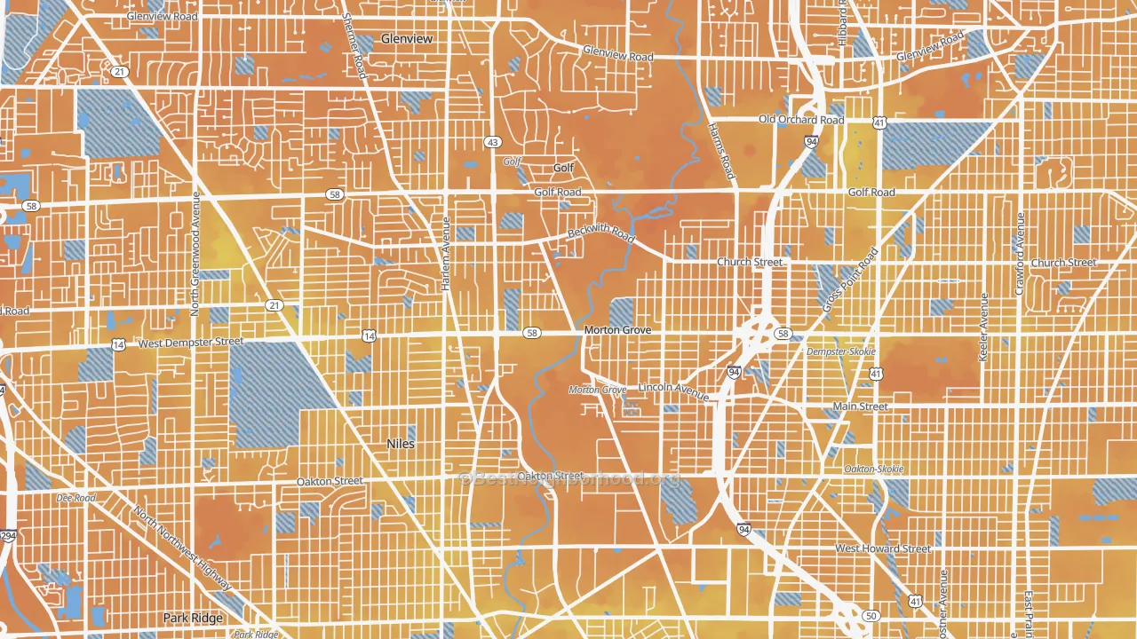 Transit Grade map of 60053, IL