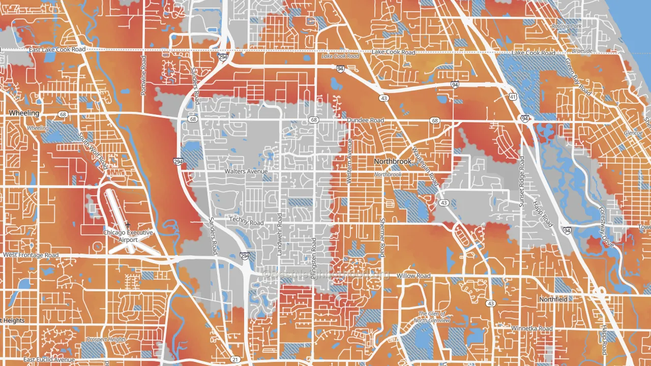 Transit Grade map of 60062, IL