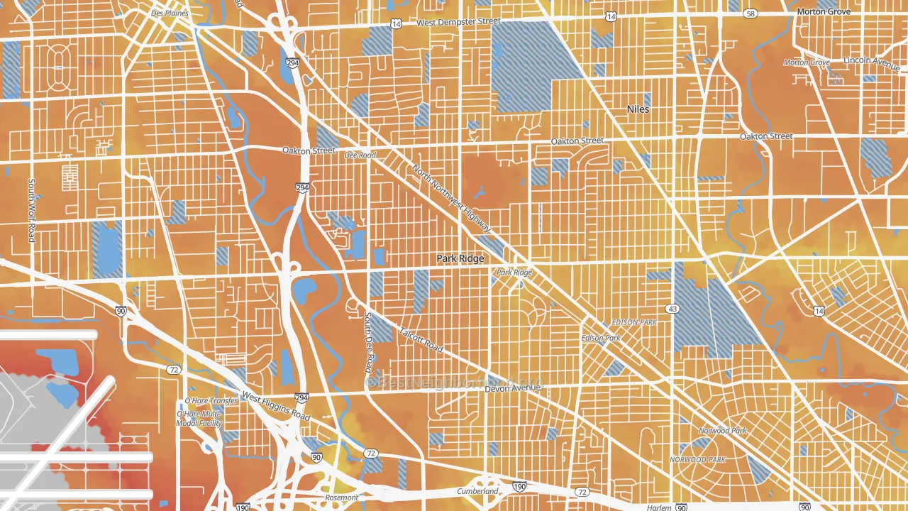 Transit Grade map of 60068, IL