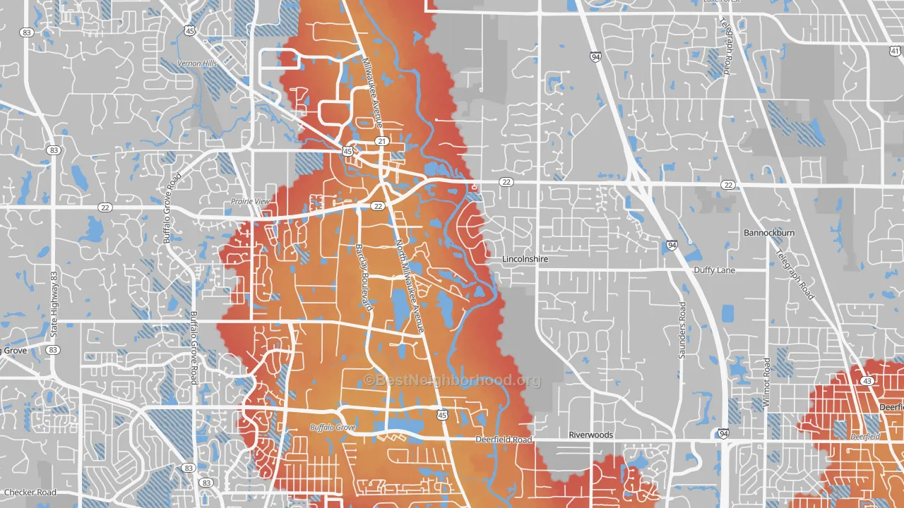 Transit Grade map of 60069, IL