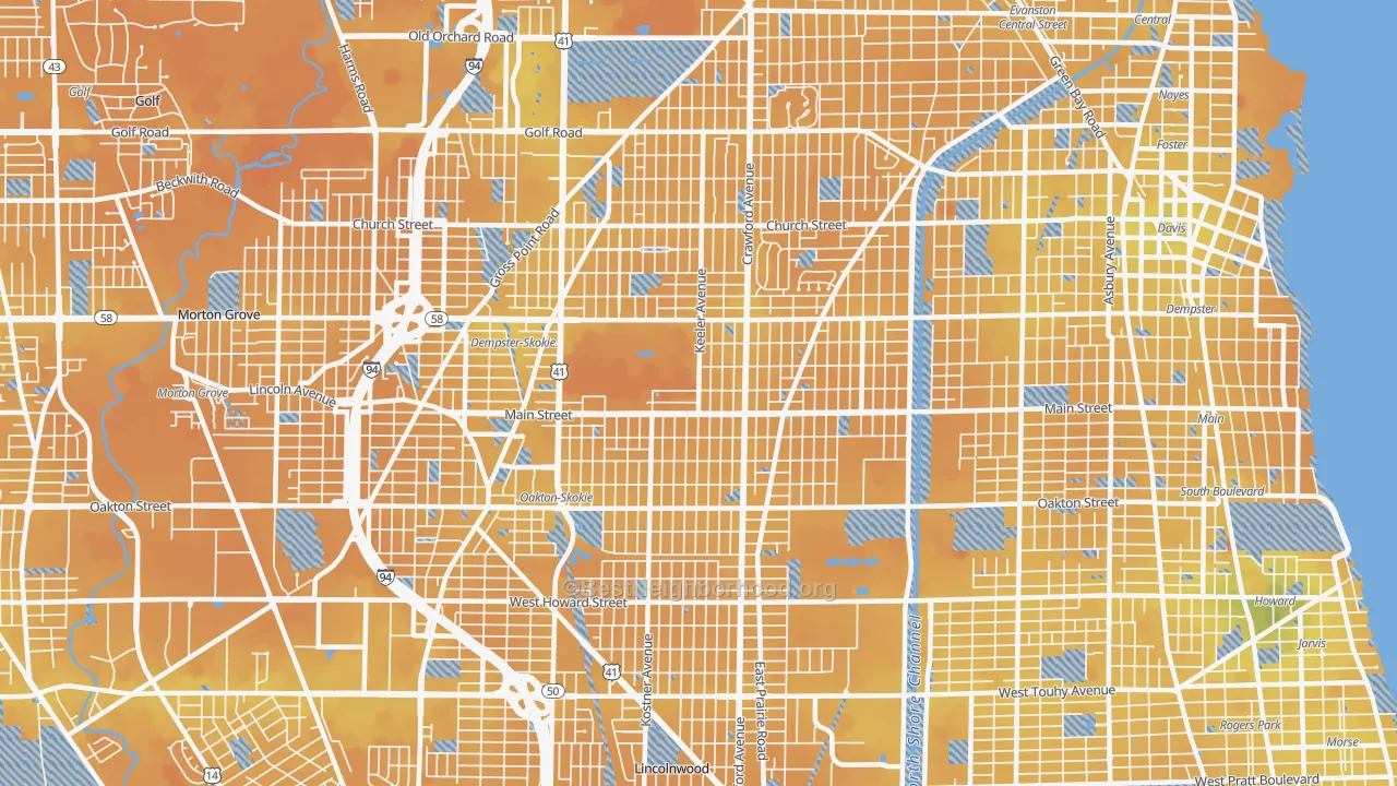 Transit Grade map of 60076, IL