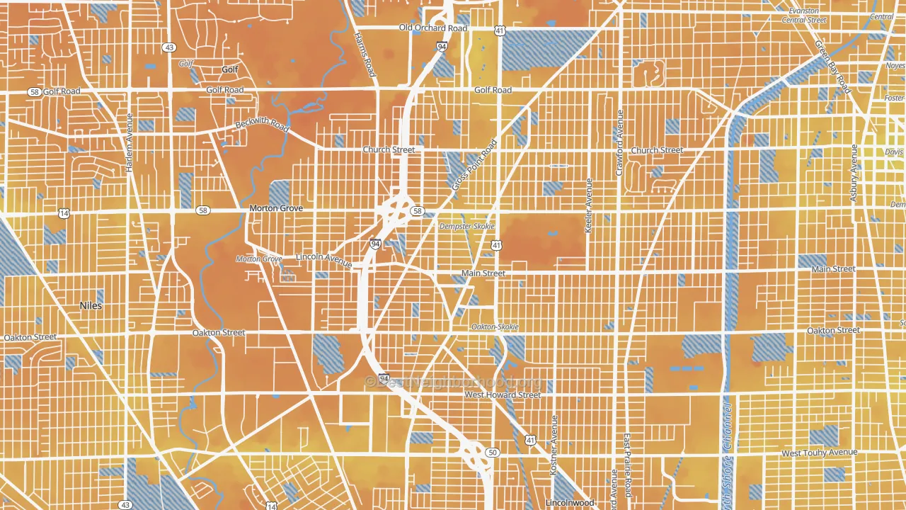 Transit Grade map of 60077, IL