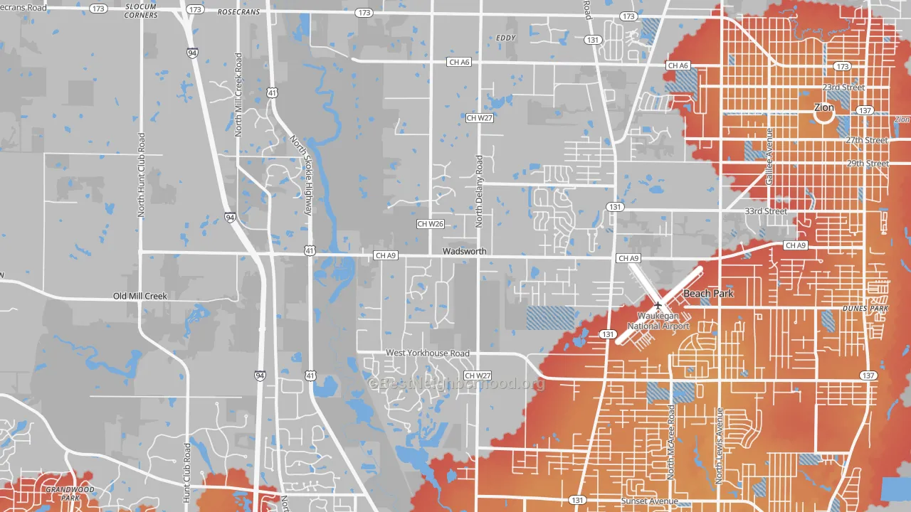 Transit Grade map of 60083, IL
